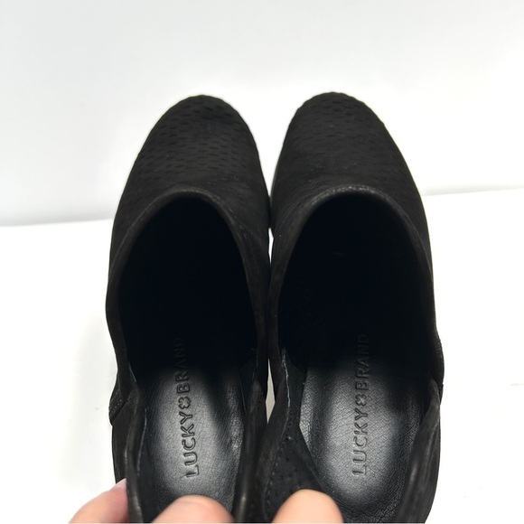 Lucky Brand Baley Black Leather Ankle Boot Bootie - Picture 8 of 10